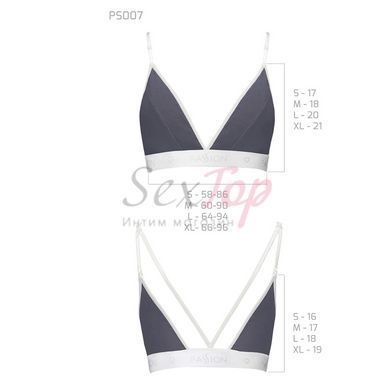 Спортивний топ з подвійними бретелями Passion PS007 TOP S, dark grey - фото товару 5