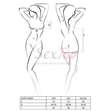 Боді з відкритими грудьми Passion Exclusive NORTH BODY S/M, black - фото товару 5