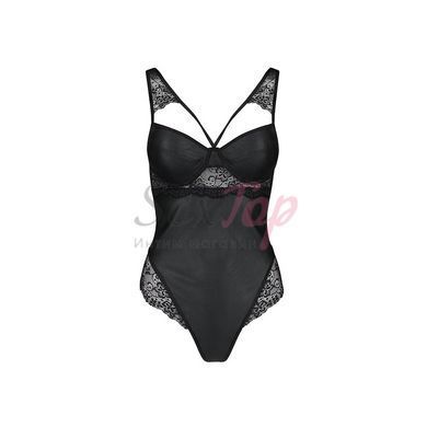 Боди из эко-кожи и кружева Loona Body black XXL/XXXL - Passion &mdash;  фото товара 3