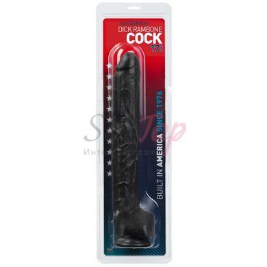 Фаллоимитатор Doc Johnson Dick Rambone Cock Black, диаметр 6см, длина 42см, ПВХ &mdash;  фото товара 2