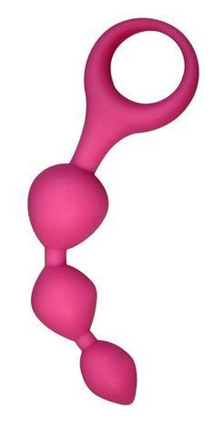Анальные шарики Alive Triball Pink, силикон, макс. диаметр 2см &mdash;  фото товара 1