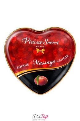 Массажная свеча-сердечко Plaisirs Secrets Peach (35 мл) SO1872 фото