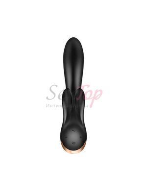 Смарт вибратор-кролик с двойным отростком Satisfyer Double Flex Black &mdash;  фото товара 3