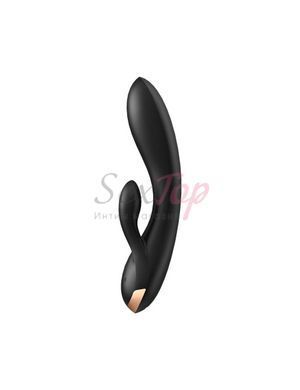 Смарт вибратор-кролик с двойным отростком Satisfyer Double Flex Black &mdash;  фото товара 2