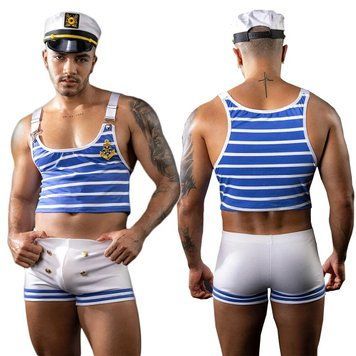 Еротичний костюм моряка JSY &laquo;Милашка Нік&raquo; One Size, топ, шорти, кепка - фото товару 1