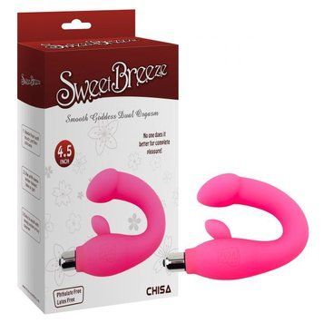 Вибратор для точки G и с отростком для клитора розового цвета Chisa Smooth Goddess Dual Orgasm, Розовый - 1