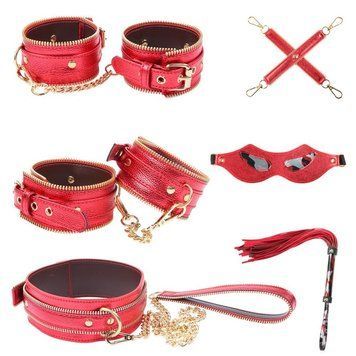Набор для секса БДСМ красного цвета Vscnovelty Bondage Kit 7 предметов, Красный - 1
