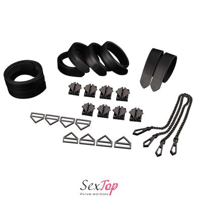 Набор из 8 ремней для связывания LOCKINK 8-Bondage-Straps Restraint Set - Black - SX0835