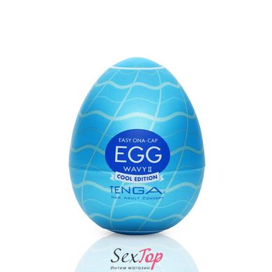 Мастурбатор-яйцо Tenga Egg Wavy II Cool с двойным волнистым рельефом и охлаждающим эффектом SO6594 фото