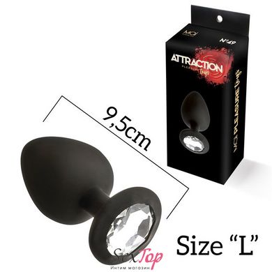 Анальна пробка з кристалом MAI Attraction Toys №49 Black (м'ята упаковка) SO4632-R фото