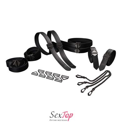 Набір із 8 ременів для зв'язування LOCKINK 8-Bondage-Straps Restraint Set - Black - SX0835