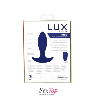 Анальна пробка з пульсацією Lux Active – Throb – 4.5" Anal Pulsating Massager, пульт ДК SO5571 фото
