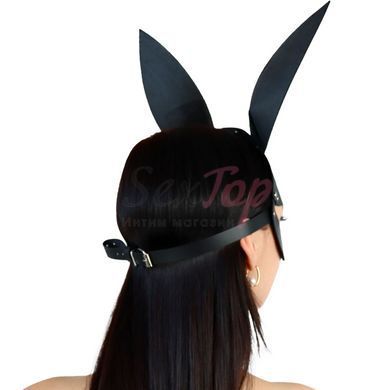 Кожаная маска Зайки Art of Sex - Bunny mask, цвет Черный &mdash;  фото товара 2