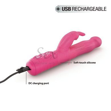 Вібратор-кролик Dorcel Baby Rabbit Magenta 2.0 з перлинним масажем і головкою, що обертається - фото товару 5