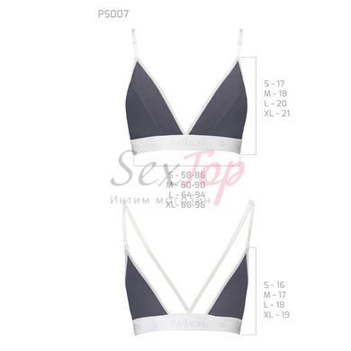 Спортивний топ з подвійними бретелями Passion PS007 TOP XL, dark grey - фото товару 5