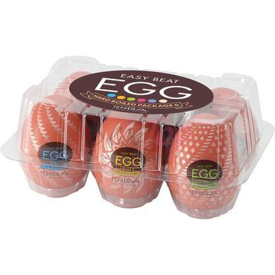 Набір мастурбаторів-яєць Tenga Egg Hard Boilded II Pack (6 яєць), щільний TPE, опукла текстура - фото товару 5
