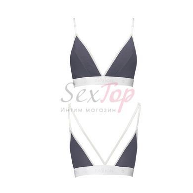 Спортивний топ з подвійними бретелями Passion PS007 TOP XL, dark grey - фото товару 4