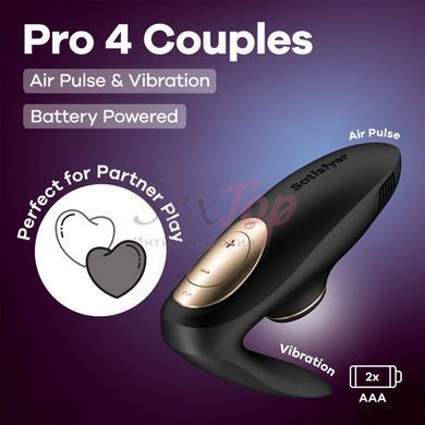 Вакуумный вибратор для пар Satisfyer Pro 4 Couples Battery Series, подходит для секса в паре &mdash;  фото товара 6