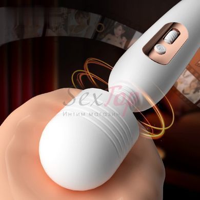 Вібратор у формі мікрофона білий Lustoy Classic Wand Massager Vibrator - фото товару 5