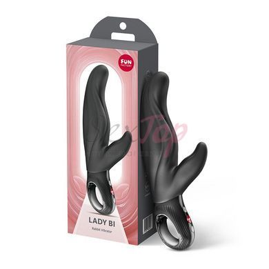 Вібратор-кролик для точки А Fun Factory LADY BI Black, 2 мотори, 12 режимів - фото товару 8