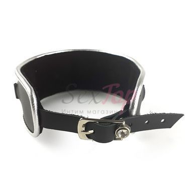 Ошейник из натуральной кожи со стразами и кольцом Art of Sex - Collar Ring - фото товару 4