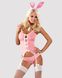 Эротический костюм зайки Obsessive Bunny suit 4 pcs costume pink S/M, розовый, топ с подвязками, тру SO7254 фото 1