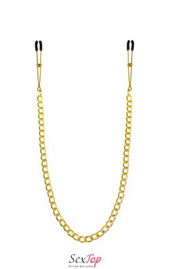 Тонкі затискачі для сосків з ланцюжком Feral Feelings - Chain Thin nipple clamps, золото/чорний SO3793 фото