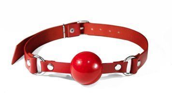 Кляп силіконовий Feral Feelings Silicon Ball Gag Red/Red, червоний ремінець, червона кулька,  - 1