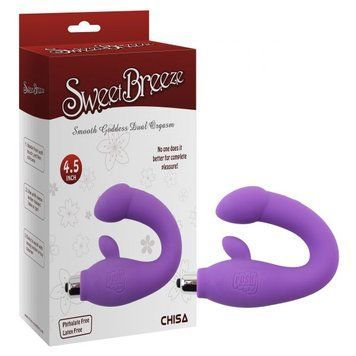 Вибратор для точки G и отростком для клитора фиолетового цвета Chisa Smooth Goddess Dual Orgasm, Фиолетовый - 1