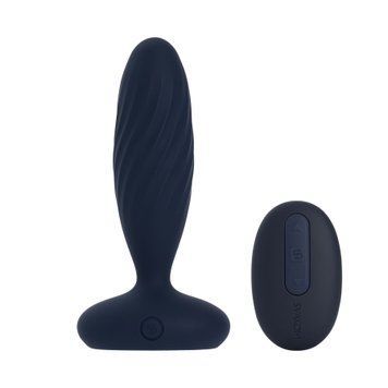 Анальна смарт-вібропробка з пульсацією Svakom Jordan Navy Blue, пульт ДК,  - 1
