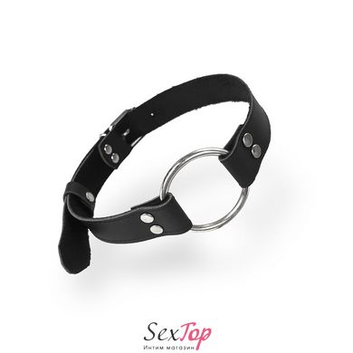 Кляп Металлическое кольцо из натуральной кожи Art of Sex - Gag Ring Metal, цвет Черный SO6790 фото
