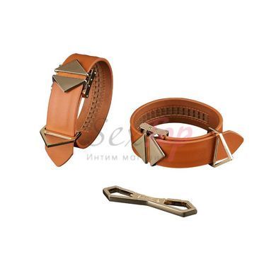 Наручники LOCKINK Wristcuffs/Anklecuffs Brown Set &mdash;  фото товара 2