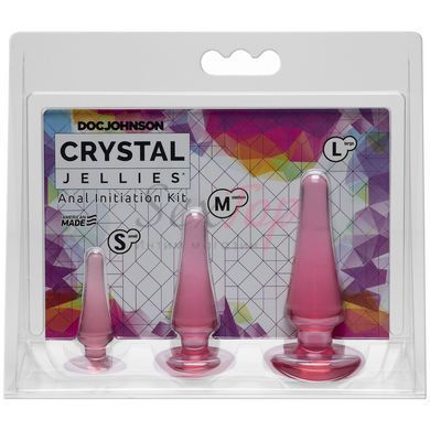 Набор анальных пробок Doc Johnson Crystal Jellies - Pink, макс. диаметр 2см - 3см - 4см &mdash;  фото товара 2