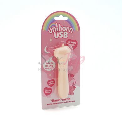 Вібратор-єдиноріжка Unihorn USB Bullet - Heart Throb, віброкуля, USB-зарядка - фото товару 4