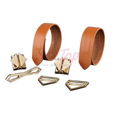 Наручники LOCKINK Wristcuffs/Anklecuffs Brown Set &mdash;  фото товара 3