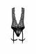 Боді Noir Handmade F297 Libido Deep-V bodysuit with collar, pearl chain and garter - M &mdash; фото 5 з 8