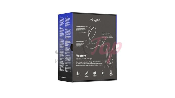 Смарт-вибромассажер простаты We-Vibe Vector+ CHARCOAL BLACK, пульт ДУ, регулируемый угол наклона &mdash;  фото товара 9