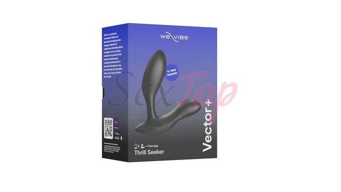 Смарт-вибромассажер простаты We-Vibe Vector+ CHARCOAL BLACK, пульт ДУ, регулируемый угол наклона &mdash;  фото товара 8