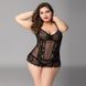 Кружевной корсет JSY &laquo;Сексуальная Белла&raquo; Plus Size Black, мелкая сетка, гипюр, чашки с косточками &mdash; фото 2 из 4