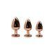 Металлическая анальная пробка Wooomy Tralalo Rose Gold Metal Plug Magenta S диаметр 2,8см, длина 7см &mdash; фото 3 из 4