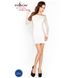 Бодістокінг Passion BS025 white, сукня-сітка, спущене плече, довгий рукав PBS025W фото 2