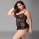 Кружевной корсет JSY &laquo;Сексуальная Белла&raquo; Plus Size Black, мелкая сетка, гипюр, чашки с косточками &mdash; фото 3 из 4