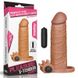 Подовжуюча вібронасадка на пеніс Pleasure X Tender Vibrating Penis Sleeve Brown IXI60748 фото 1