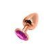 Металлическая анальная пробка Wooomy Tralalo Rose Gold Metal Plug Magenta S диаметр 2,8см, длина 7см &mdash; фото 1 из 4