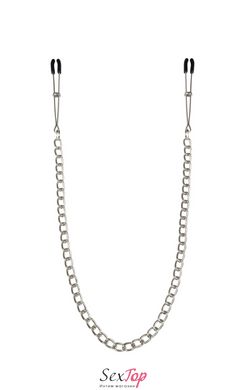 Тонкі затискачі для сосків з ланцюжком Feral Feelings - Chain Thin nipple clamps, срібло/чорний SO3794 фото
