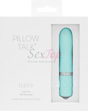 Розкішний вібратор PILLOW TALK - Flirty Teal з кристалом Сваровські, гнучка голівка - фото товару 8