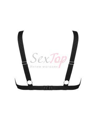 (SALE) Мереживний бюстгальтер із трикутною чашкою Obsessive Estiqua bra XS/S, чорний, широкі лямки - фото товару 4