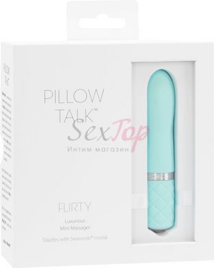 Розкішний вібратор PILLOW TALK - Flirty Teal з кристалом Сваровські, гнучка голівка - фото товару 7