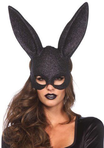 Сверкающая маска кролика Leg Avenue Glitter masquerade rabbit mask Black &mdash;  фото товара 1