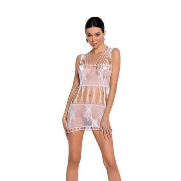 Бодистокинг &mdash; мини-платье с бабочками Passion BS090 white,  - 1